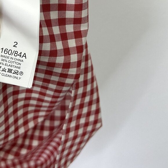 NEW Kate Spade Tiered Vineyard Dress Womens Size 2 Red Gingham - Picture 9 of 14